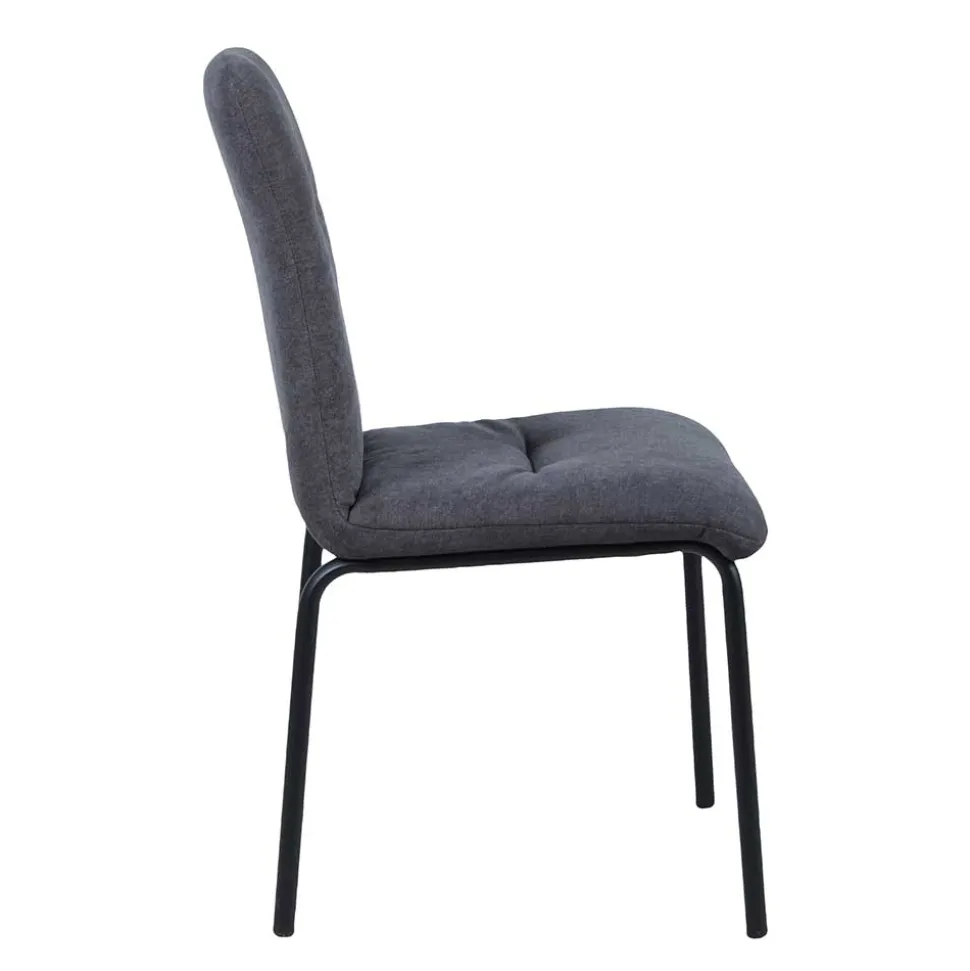 Esszimmerstühle in Dunkelgrau & Schwarz - Frees (2er Set)