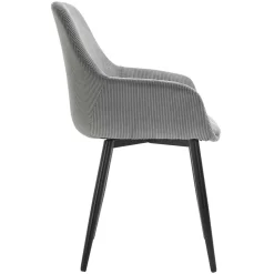 Esszimmerstuhl aus Cord in Grau - Culau (2er Set)