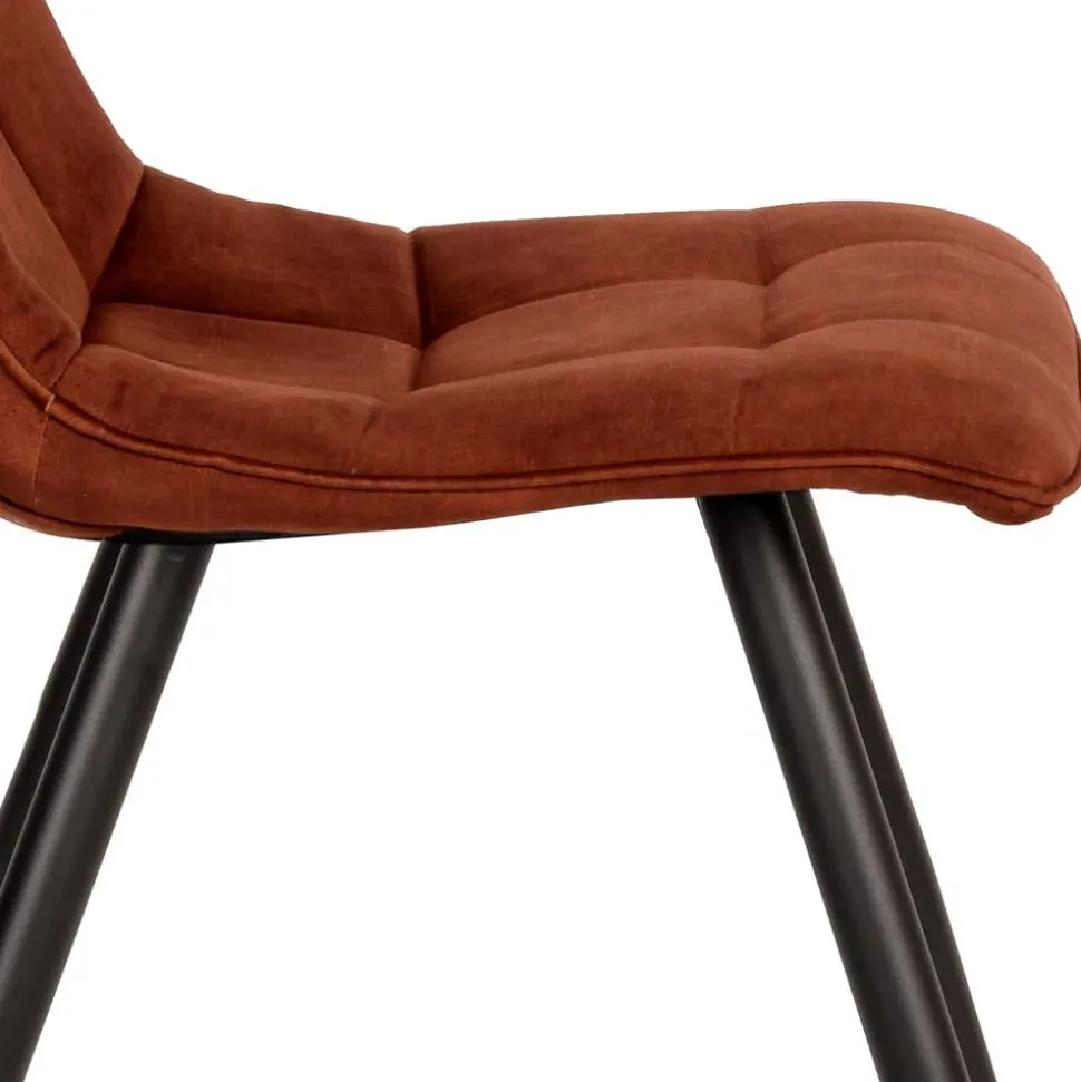 Esszimmerstuhl aus Velours Rost Braun - Mangos (2er Set)