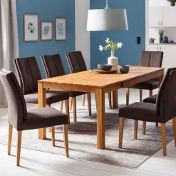 Esszimmerstuhl gepolstert in Dunkelbraun - Cadama (2er Set)