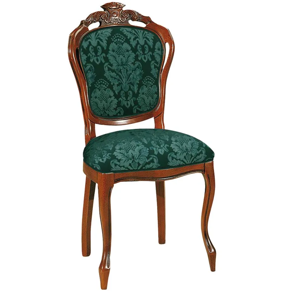 Esszimmerstuhl in Dunkelgrün Ornamentmuster - Vennezo