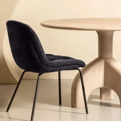 Esszimmerstuhl in Dunkelgrau Samt - Asne (2er Set)