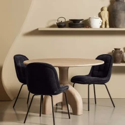 Esszimmerstuhl in Dunkelgrau Samt - Asne (2er Set)