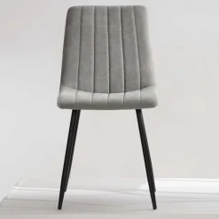 Esszimmerstuhl in Hellgrau und Schwarz - Kolage (4er Set)