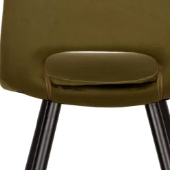 Esszimmerstuhl in Oliv Grün Samtbezug - Tryndidad (2er Set)