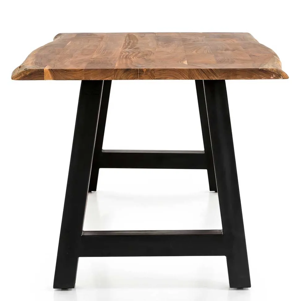 Esszimmertisch mit Naturkante und A-Design-Gestell - Viradossa