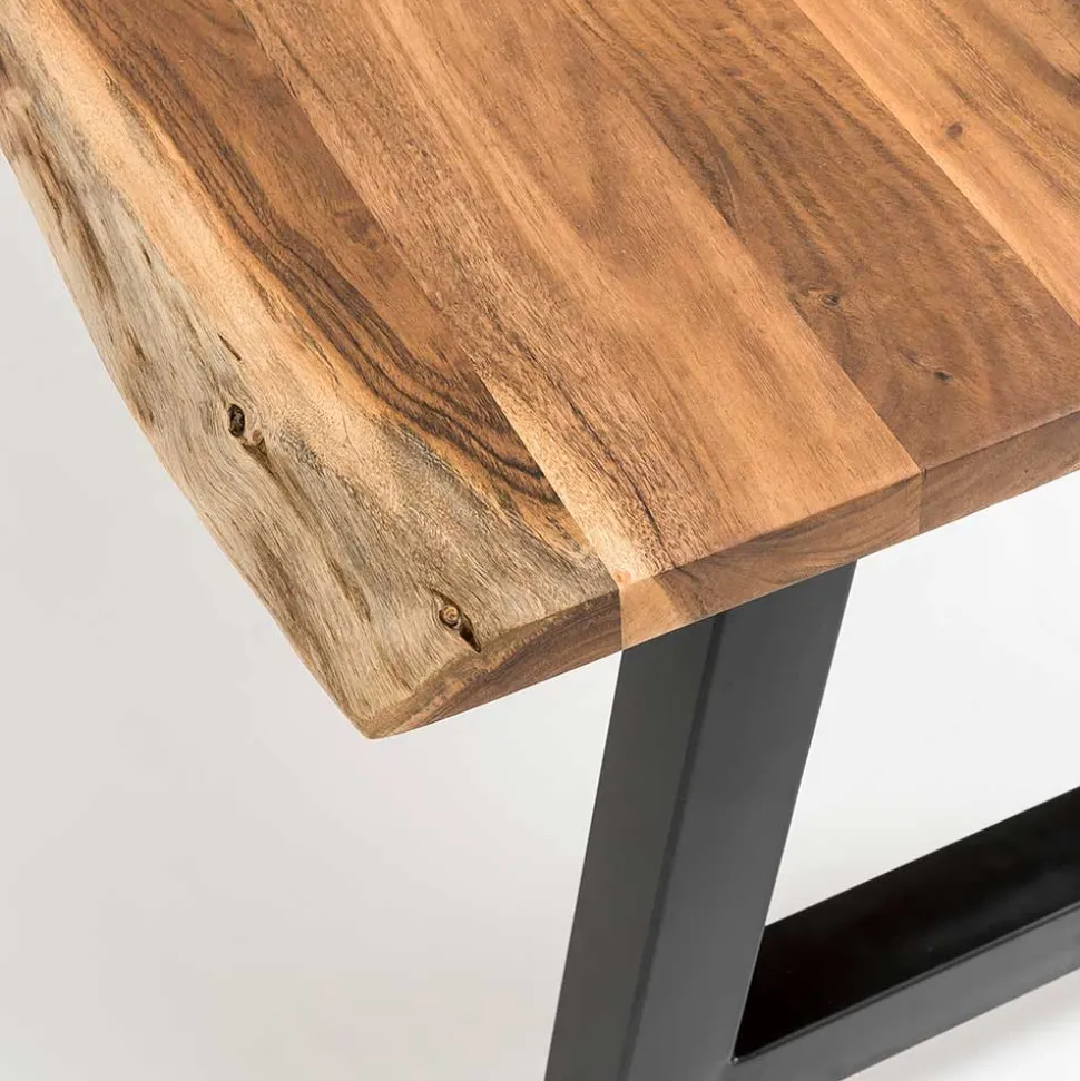 Esszimmertisch mit Naturkante und A-Design-Gestell - Viradossa