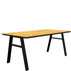 Esszimmertisch mit Schweizer Kante Eiche massiv - Jessen