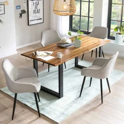 Esszimmertisch mit Stühlen im Set - Boxana (fünfteilig)