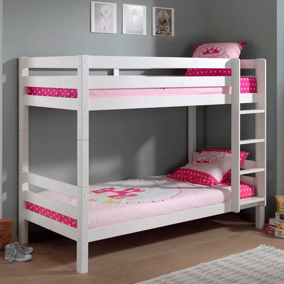 Etagebett Stockbett in Weiß lackiert - Vatros