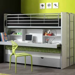 Etagenbett Boro in Weiß-Grau