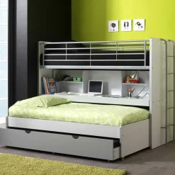 Etagenbett Boro in Weiß-Grau