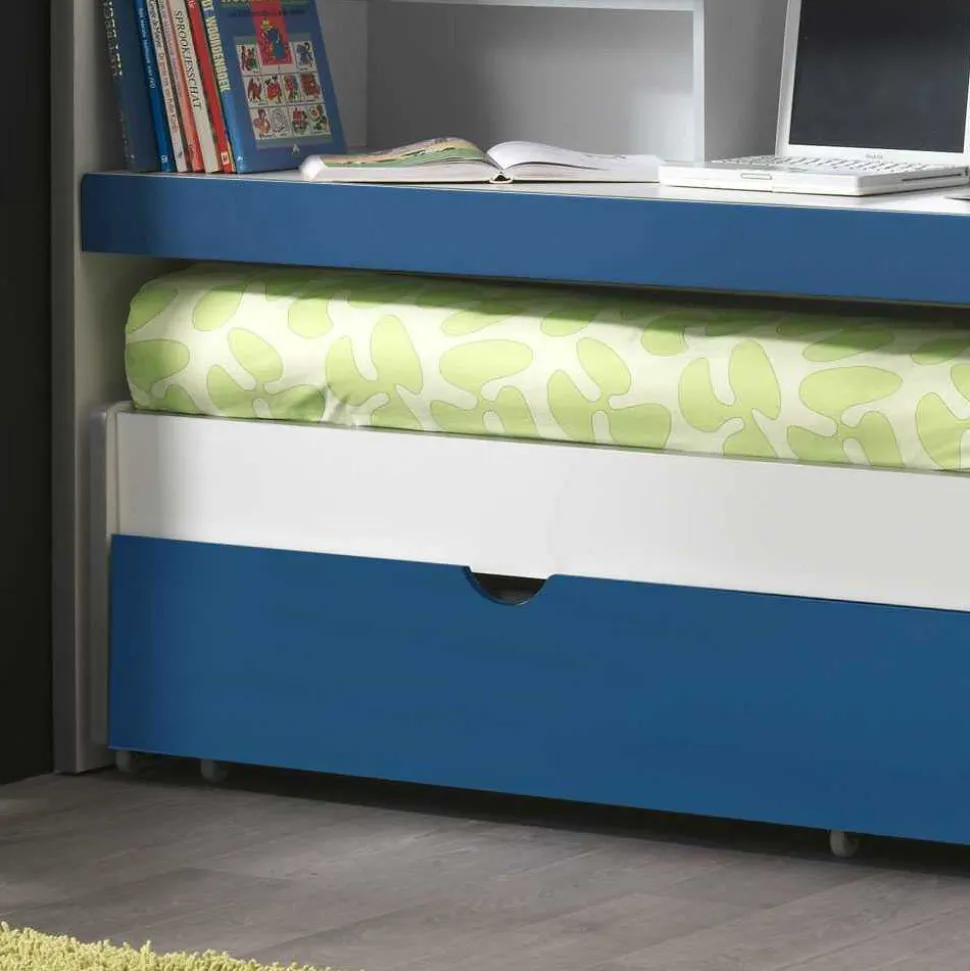 Etagenbett Musty in Blau-Weiß