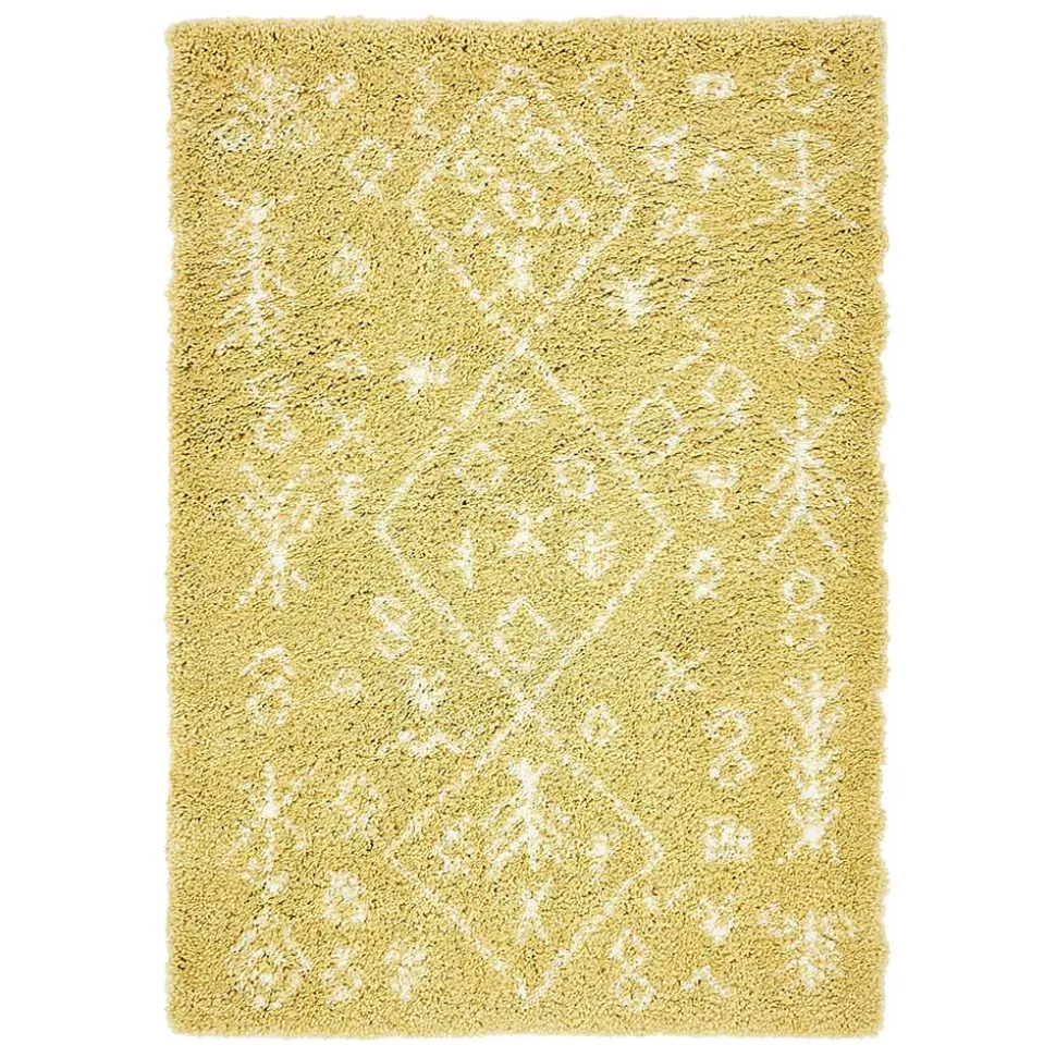 Ethno Läufer oder Teppich in Gelb & Creme - Kareta