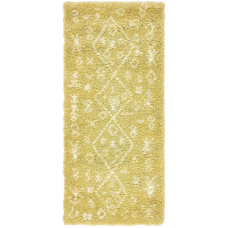 Ethno Läufer oder Teppich in Gelb & Creme - Kareta