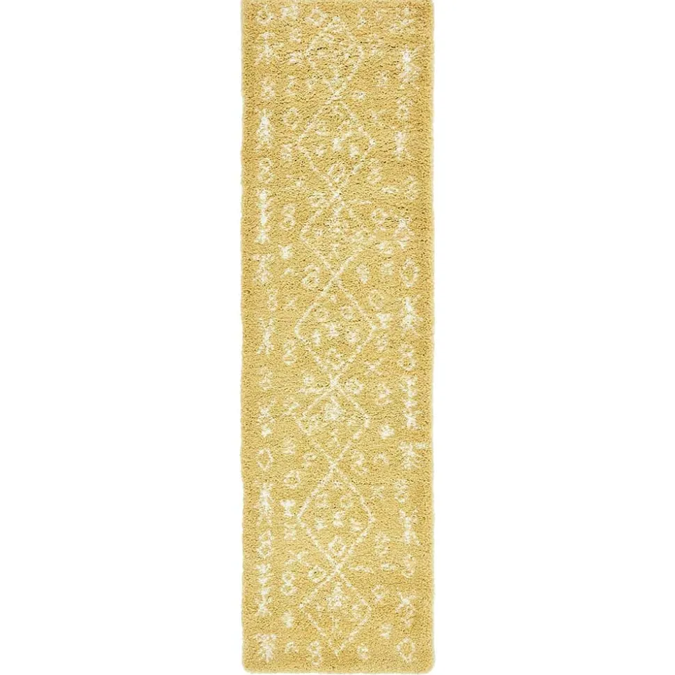 Ethno Läufer oder Teppich in Gelb & Creme - Kareta