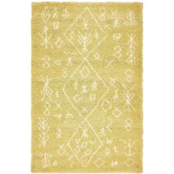 Ethno Läufer oder Teppich in Gelb & Creme - Kareta