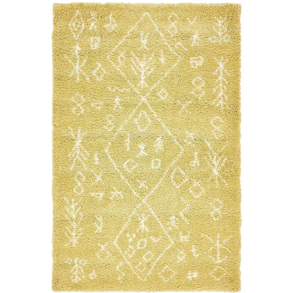 Ethno Läufer oder Teppich in Gelb & Creme - Kareta