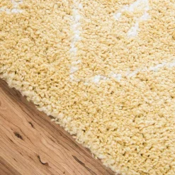 Ethno Läufer oder Teppich in Gelb & Creme - Kareta