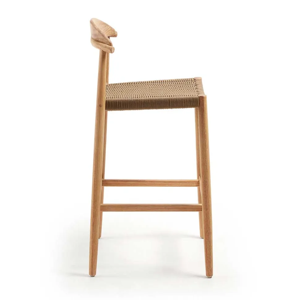 Eukalyptusholz Barstuhl mit Kordel Geflecht - Hajana