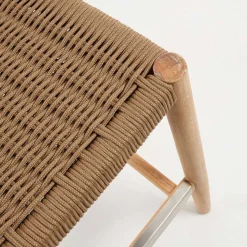 Eukalyptusholz Barstuhl mit Kordel Geflecht - Hajana