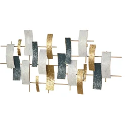 Extravagante Wanddekoration in Blau Creme Gold - Epos