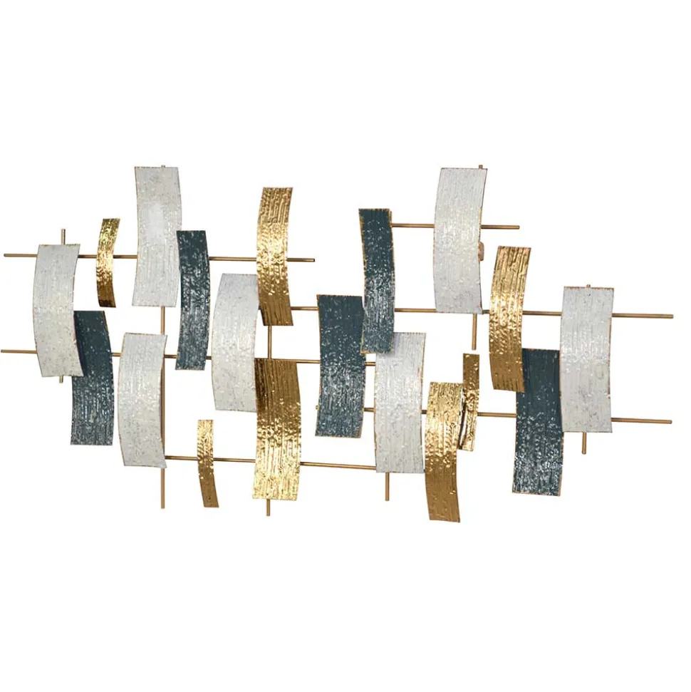 Extravagante Wanddekoration in Blau Creme Gold - Epos