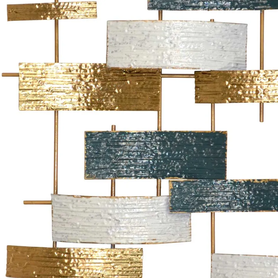 Extravagante Wanddekoration in Blau Creme Gold - Epos