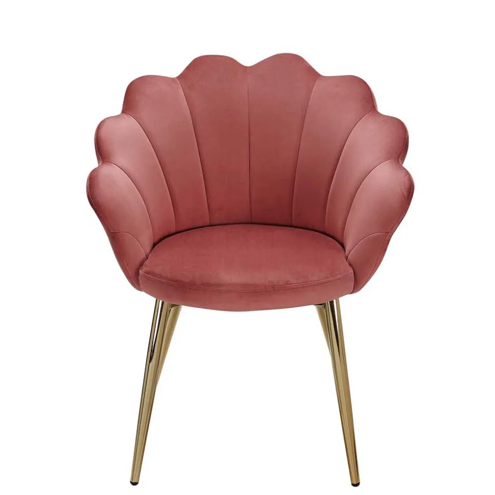 Extravaganter Armlehnenstuhl in Rosa Samt - Envus