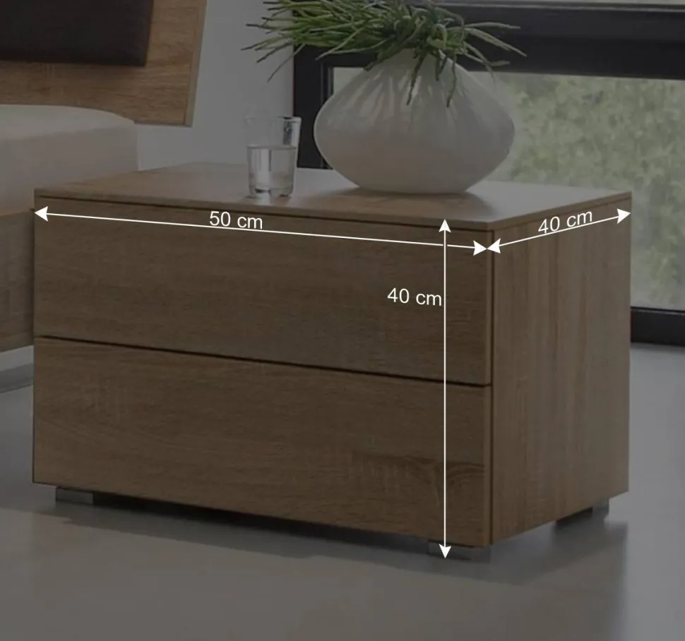 Factory Design Bett mit Nachtkommoden - Anglivia (dreiteilig)