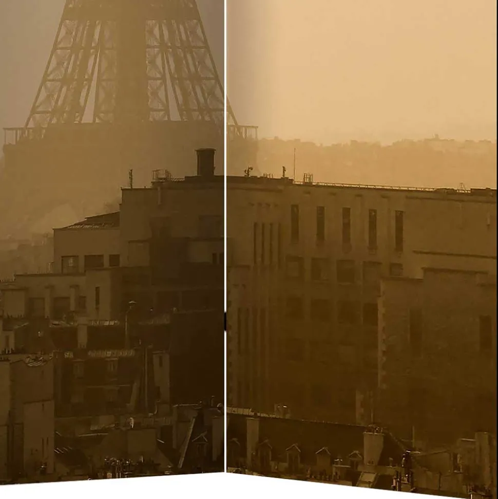 Faltbare Trennwand - Eiffelturm Dämmerung - Defency