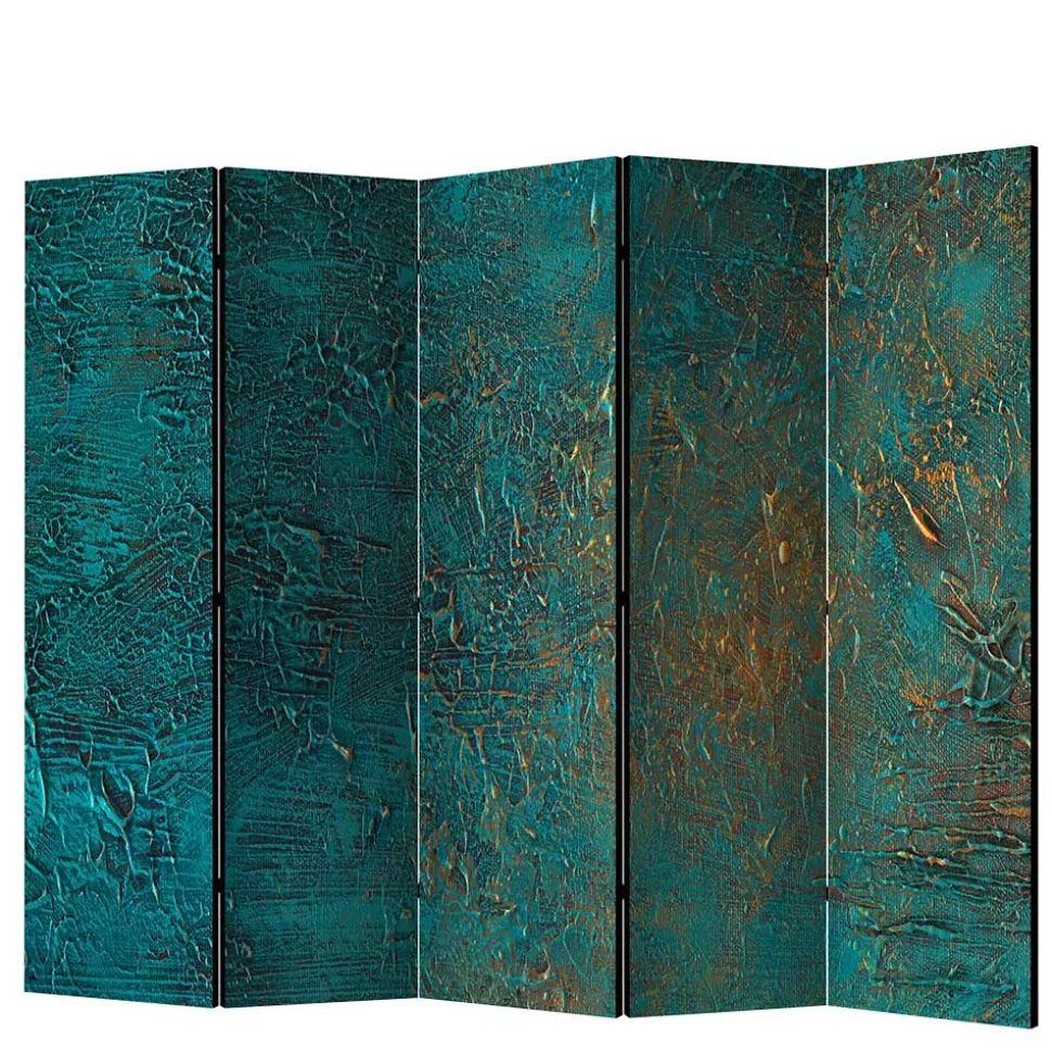 Faltbare Trennwand in Türkis & Gold - Vigretta