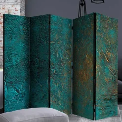 Faltbare Trennwand in Türkis & Gold - Vigretta