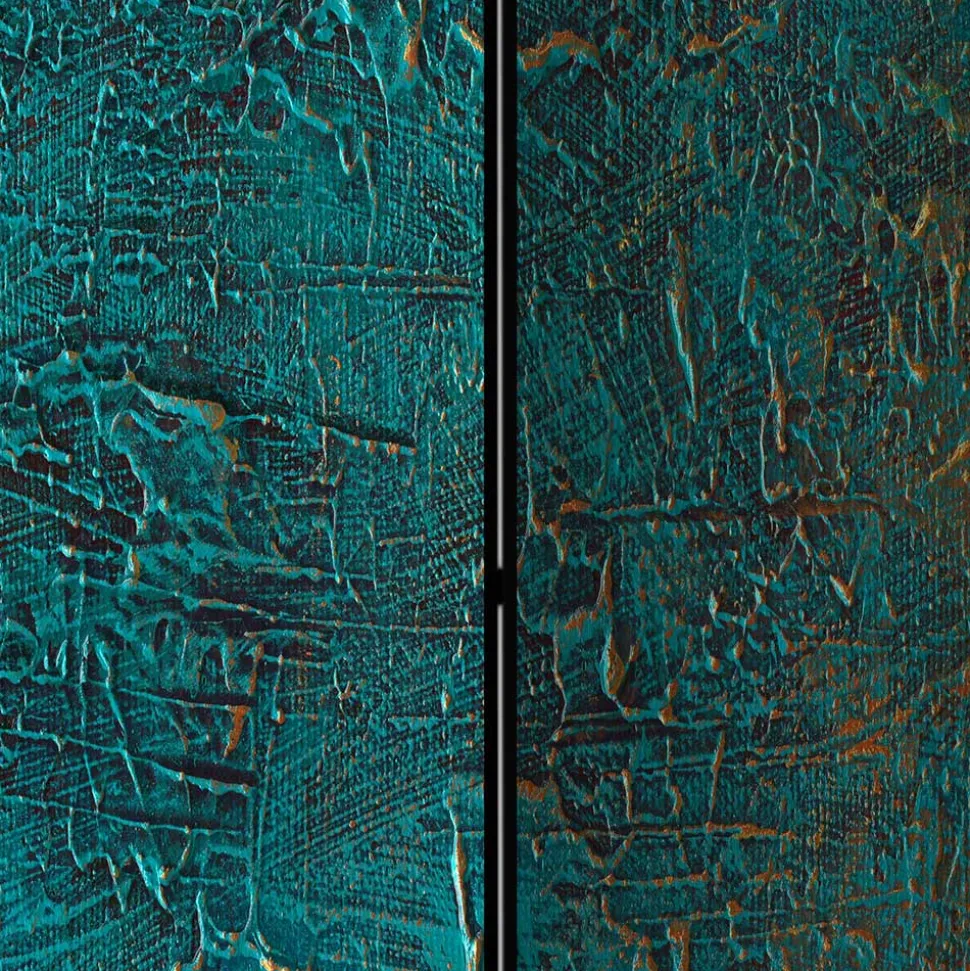 Faltbare Trennwand in Türkis & Gold - Vigretta