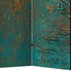 Faltbare Trennwand in Türkis & Gold - Vigretta