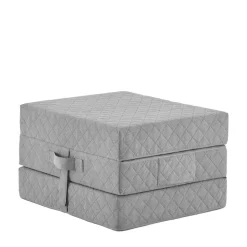 Faltmatratze Polsterhocker in Grau Stoff - Samba