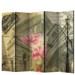 Falt-Paravent mit Vintage Paris Motiv - Lamaika