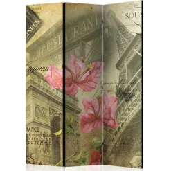 Falt-Paravent mit Vintage Paris Motiv - Lamaika