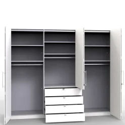 Falttüren Kleiderschrank in Beige Glasfront - Budelli