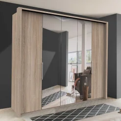 Falttüren Kleiderschrank mit Spiegel - Zayun