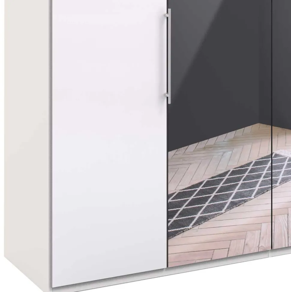 Falttüren Kleiderschrank mit Spiegel & Glas - Dolienca