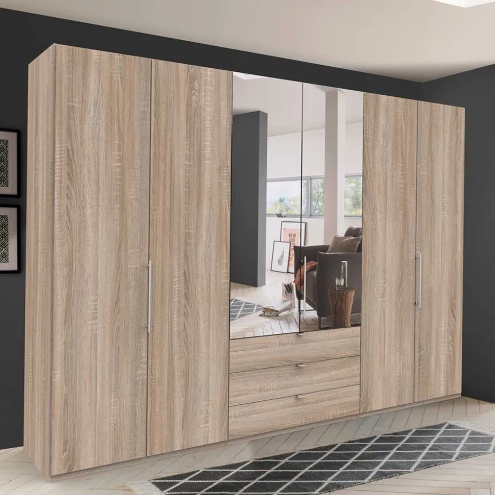Falttüren-Schlafzimmerschrank in Eiche Sägerau - Zayun