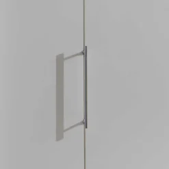 Falttürenschrank Gunjo in Weiß Eiche Sägerau