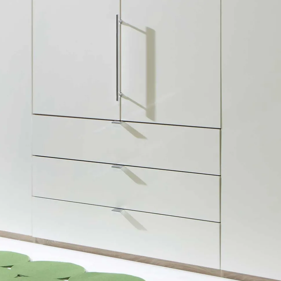 Falttürenschrank Gunjo in Weiß Eiche Sägerau