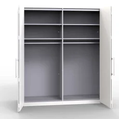 Falttürenschrank Yutaha in Weiß Eiche Trüffel