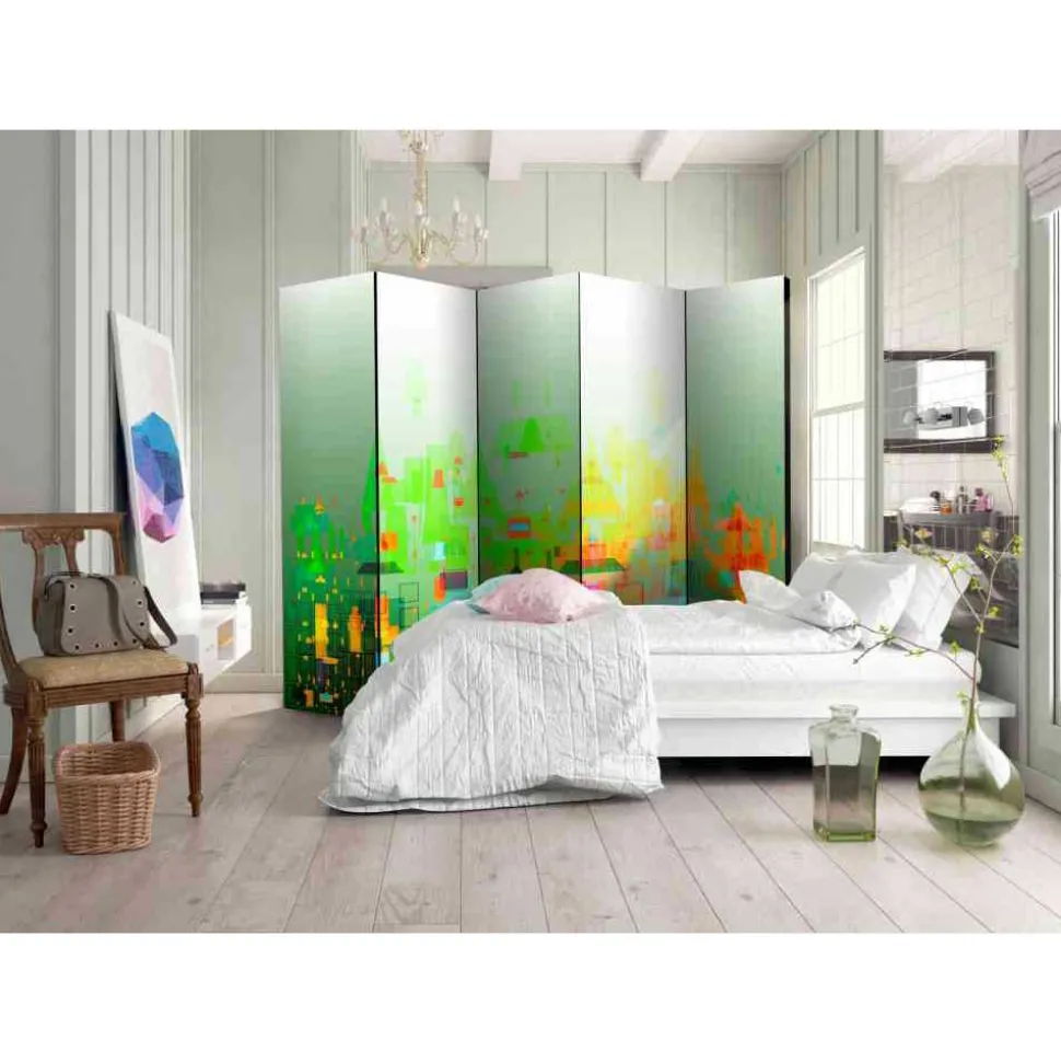 Farbenfroh bedruckter Paravent 225cm - Anakin