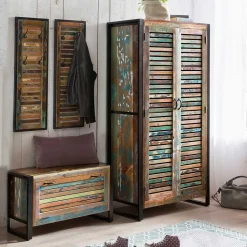 Farbenfrohe Flureinrichtung im Shabby Chic - Vosbadus (vierteilig)