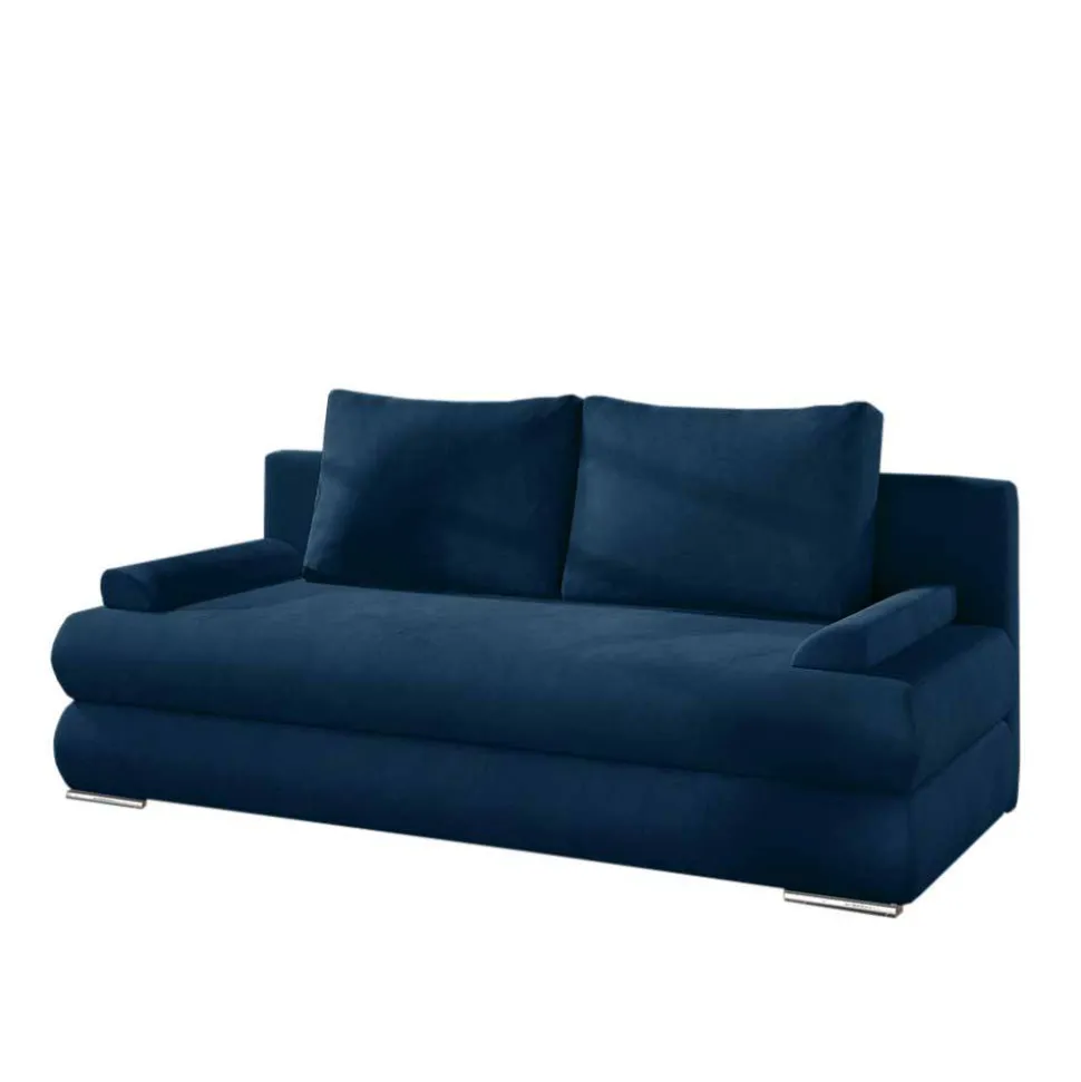 Federkern Bettsofa in Dunkelblau - Minu