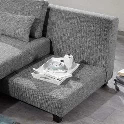 Federkern Eckcouch mit Schlaffunktion - Roseanna