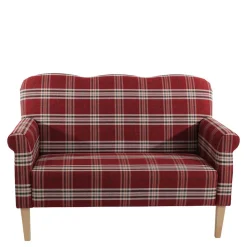 Federkern Küchensofa in Rot kariert - Sinael